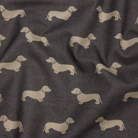 Cotton Canvas Print – Smoke Dachshunds – British Imported Cotton Canvas Print – Smoke Dachshunds – British Imported