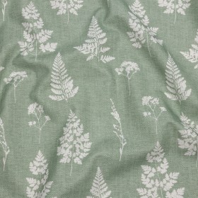 Cotton Canvas Print – Sage Botanical Silhouettes – British Imported Cotton Canvas Print – Sage Botanical Silhouettes – British Imported