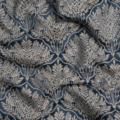 Metallic Drapery Jacquard – Ink Leafy Fans – British Imported Metallic Drapery Jacquard – Ink Leafy Fans – British Imported