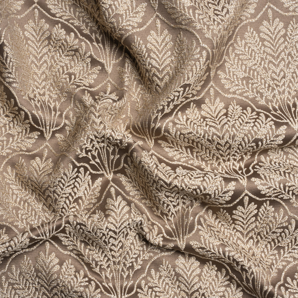 Metallic Drapery Jacquard – Mole Leafy Fans – British Imported Metallic Drapery Jacquard – Mole Leafy Fans – British Imported