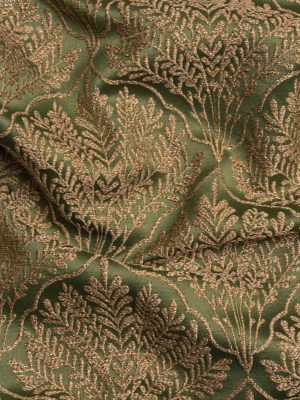 Metallic Drapery Jacquard – Olive Leafy Fans – British Imported Metallic Drapery Jacquard – Olive Leafy Fans – British Imported