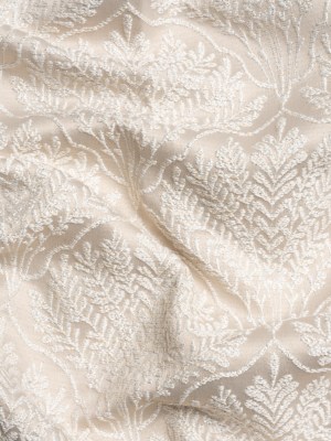 Metallic Drapery Jacquard – Porcelain Leafy Fans – British Imported Metallic Drapery Jacquard – Porcelain Leafy Fans – British Imported