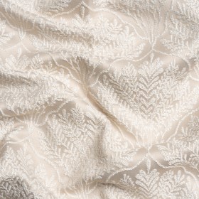 Metallic Drapery Jacquard – Porcelain Leafy Fans – British Imported Metallic Drapery Jacquard – Porcelain Leafy Fans – British Imported
