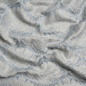Metallic Drapery Jacquard – Wedgewood Leafy Fans – British Imported Metallic Drapery Jacquard – Wedgewood Leafy Fans – British Imported