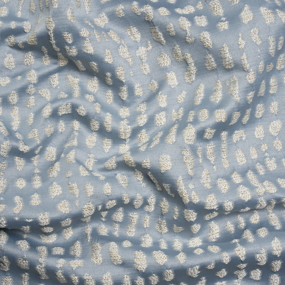 Metallic Drapery Jacquard – Wedgewood Spotted Abstract – British Imported Metallic Drapery Jacquard – Wedgewood Spotted Abstract – British Imported