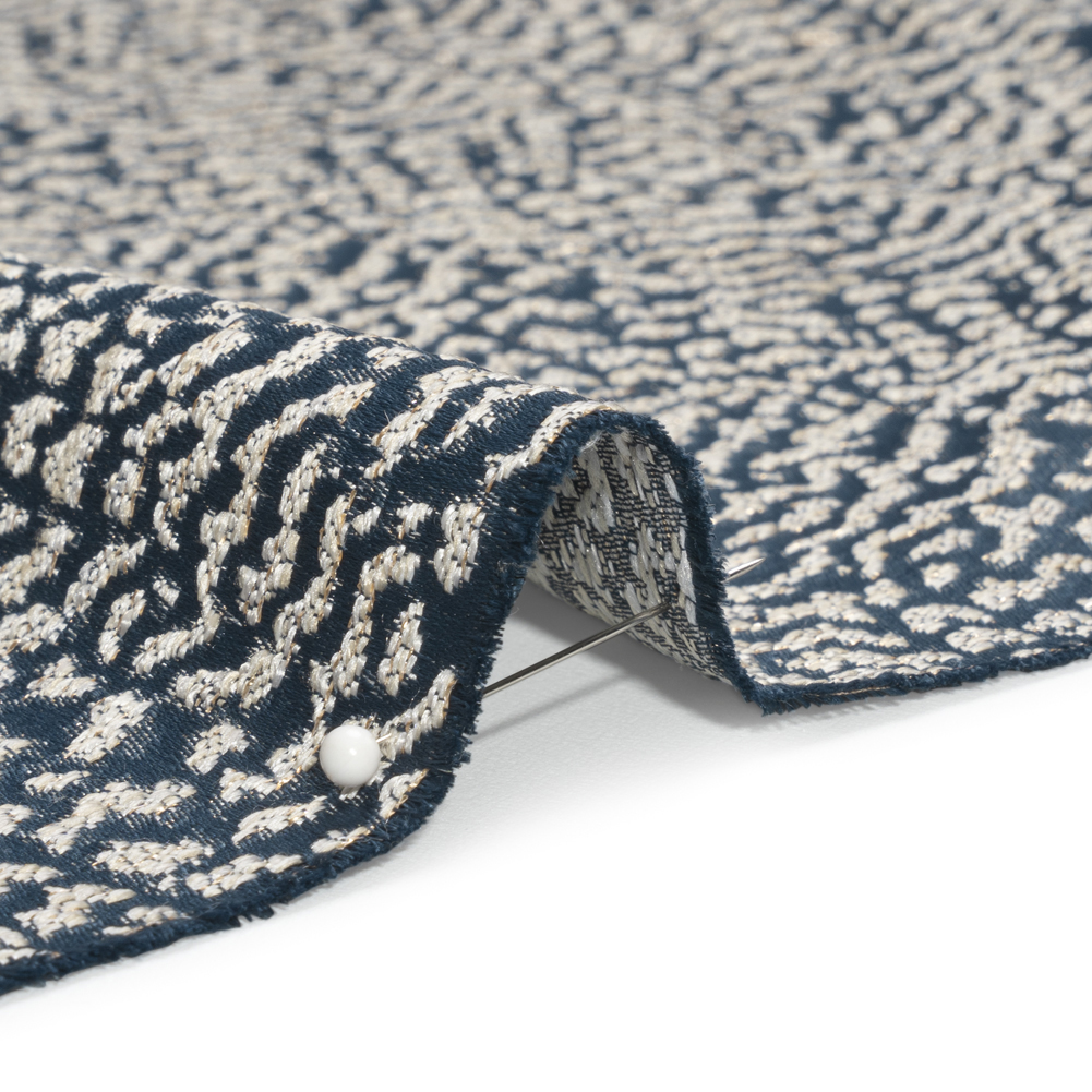 Metallic Drapery Jacquard – Ink Mottled – British Imported Metallic Drapery Jacquard – Ink Mottled – British Imported