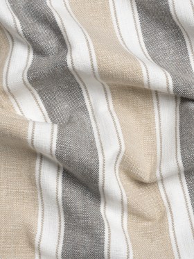 Slubbed Cotton Blend Woven – Ash Wide Stripes – British Imported Slubbed Cotton Blend Woven – Ash Wide Stripes – British Imported