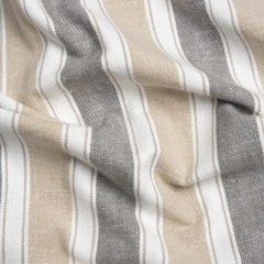 Slubbed Cotton Blend Woven – Ash Wide Stripes – British Imported Slubbed Cotton Blend Woven – Ash Wide Stripes – British Imported