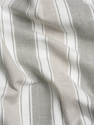 Slubbed Cotton Blend Woven – Pebble Wide Stripes – British Imported Slubbed Cotton Blend Woven – Pebble Wide Stripes – British Imported