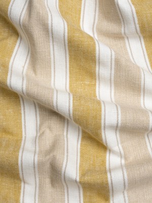 Slubbed Cotton Blend Woven – Pollen Wide Stripes – British Imported Slubbed Cotton Blend Woven – Pollen Wide Stripes – British Imported