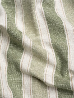 Slubbed Cotton Blend Woven – Sage Wide Stripes – British Imported Slubbed Cotton Blend Woven – Sage Wide Stripes – British Imported