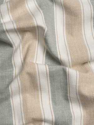 Slubbed Cotton Blend Woven – Seafoam Wide Stripes – British Imported Slubbed Cotton Blend Woven – Seafoam Wide Stripes – British Imported