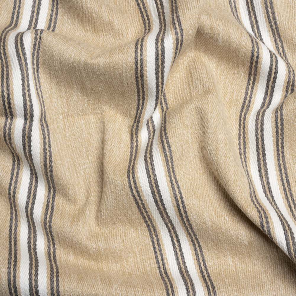 Cotton and Polyester Drapery Twill – Fawn Striped – British Imported Cotton and Polyester Drapery Twill – Fawn Striped – British Imported