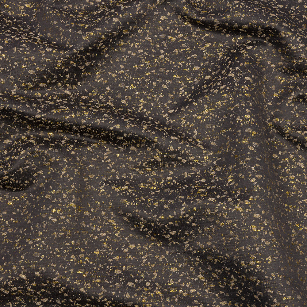 Metallic Drapery Jacquard – Ebony Speckled – British Imported Metallic Drapery Jacquard – Ebony Speckled – British Imported
