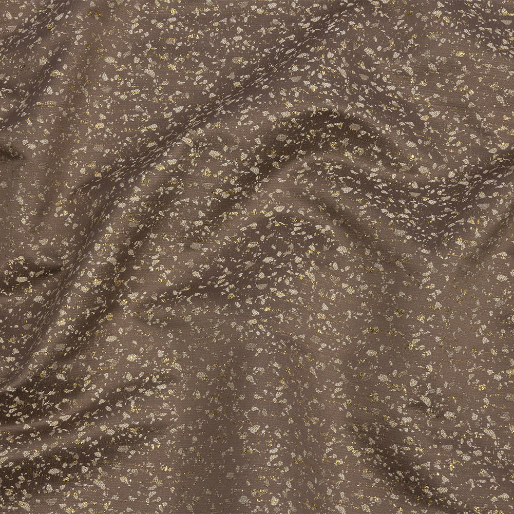 Metallic Drapery Jacquard – Truffle Speckled – British Imported Metallic Drapery Jacquard – Truffle Speckled – British Imported