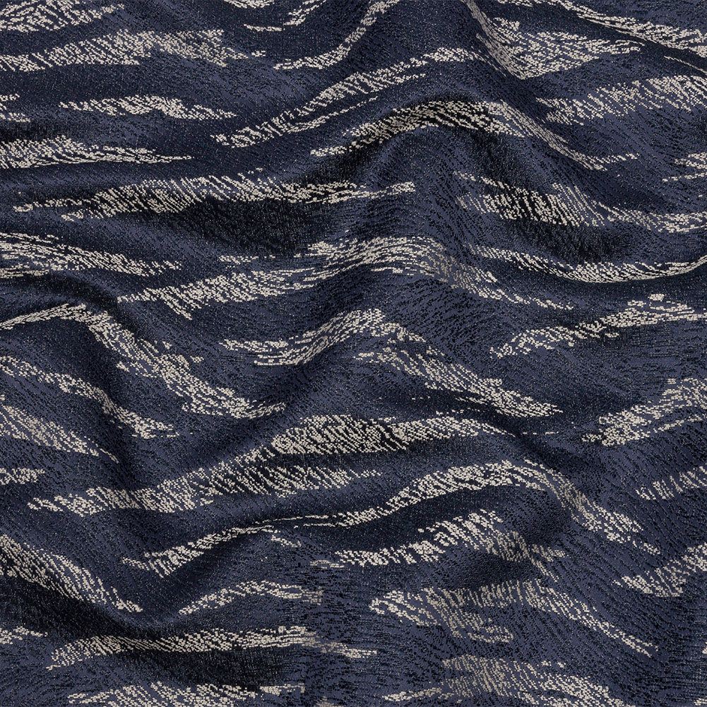 Drapery Jacquard – Midnight Tiger Stripes – British Imported Drapery Jacquard – Midnight Tiger Stripes – British Imported