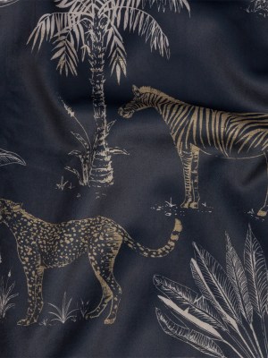 Printed Polyester Velvet – Midnight Savannah Scene – British Imported Printed Polyester Velvet – Midnight Savannah Scene – British Imported
