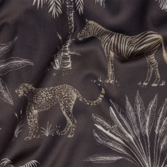 Printed Polyester Velvet – Slate Savannah Scene – British Imported Printed Polyester Velvet – Slate Savannah Scene – British Imported