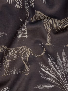 Printed Polyester Velvet – Slate Savannah Scene – British Imported Printed Polyester Velvet – Slate Savannah Scene – British Imported