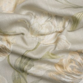 Viscose and Linen Drapery Woven Print – Sage Painting Flowers – British Imported Viscose and Linen Drapery Woven Print – Sage Painting Flowers – British Imported