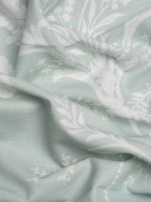 Cotton Canvas Print – Duckegg Scrolls and Leaves – British Imported Cotton Canvas Print – Duckegg Scrolls and Leaves – British Imported