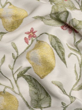 Drapery Jacquard – Lemon Yellow Lemon Trees – British Imported Drapery Jacquard – Lemon Yellow Lemon Trees – British Imported