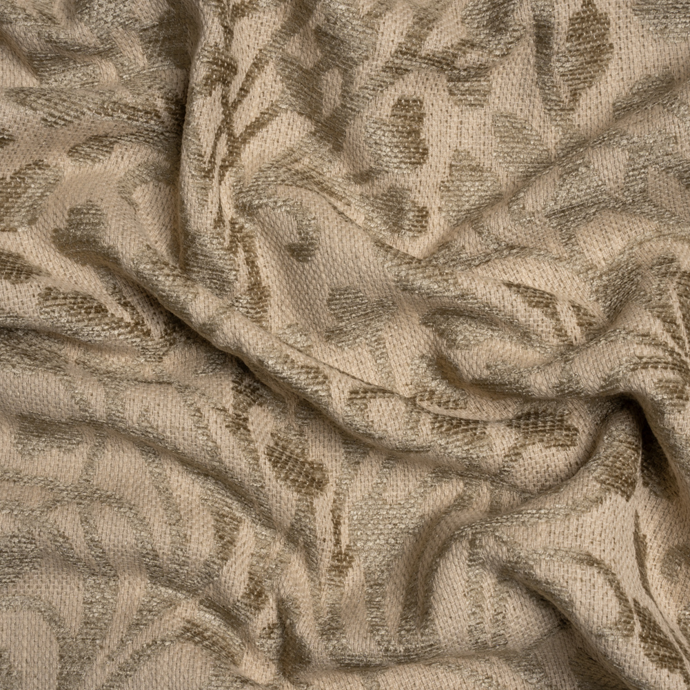 Drapery Chenille Jacquard – Fawn Leafy Vines – British Imported Drapery Chenille Jacquard – Fawn Leafy Vines – British Imported