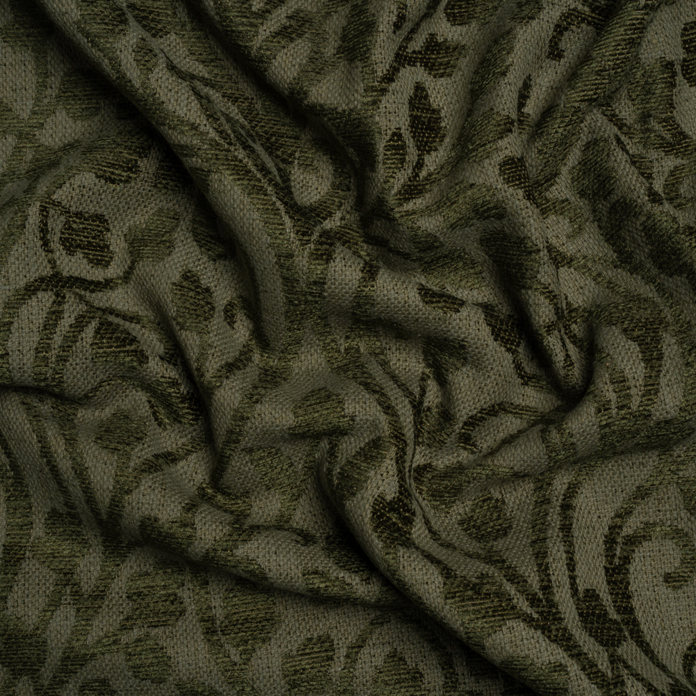 Drapery Chenille Jacquard – Pine Leafy Vines – British Imported Drapery Chenille Jacquard – Pine Leafy Vines – British Imported
