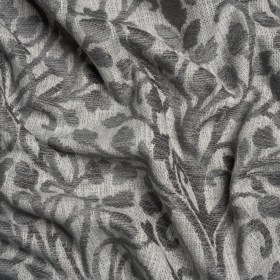 Drapery Chenille Jacquard – Silver Leafy Vines – British Imported Drapery Chenille Jacquard – Silver Leafy Vines – British Imported