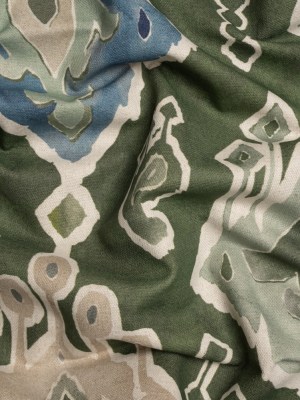 Cotton and Linen Canvas Print – Olive Painted Diamonds – British Imported Cotton and Linen Canvas Print – Olive Painted Diamonds – British Imported