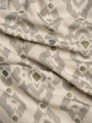 Cotton and Linen Canvas Print – Olive Ikat Geometries – British Imported Cotton and Linen Canvas Print – Olive Ikat Geometries – British Imported