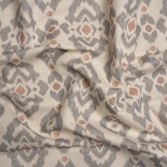 Cotton and Linen Canvas Print – Rose Ikat Geometries – British Imported Cotton and Linen Canvas Print – Rose Ikat Geometries – British Imported