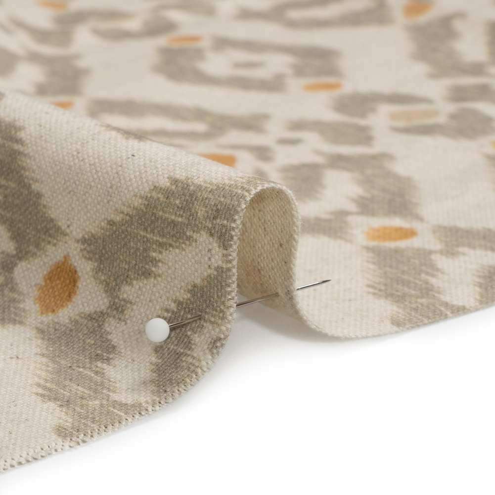 Cotton and Linen Canvas Print – Terracotta Ikat Geometries – British Imported Cotton and Linen Canvas Print – Terracotta Ikat Geometries – British Imported