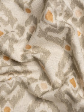 Cotton and Linen Canvas Print – Terracotta Ikat Geometries – British Imported Cotton and Linen Canvas Print – Terracotta Ikat Geometries – British Imported