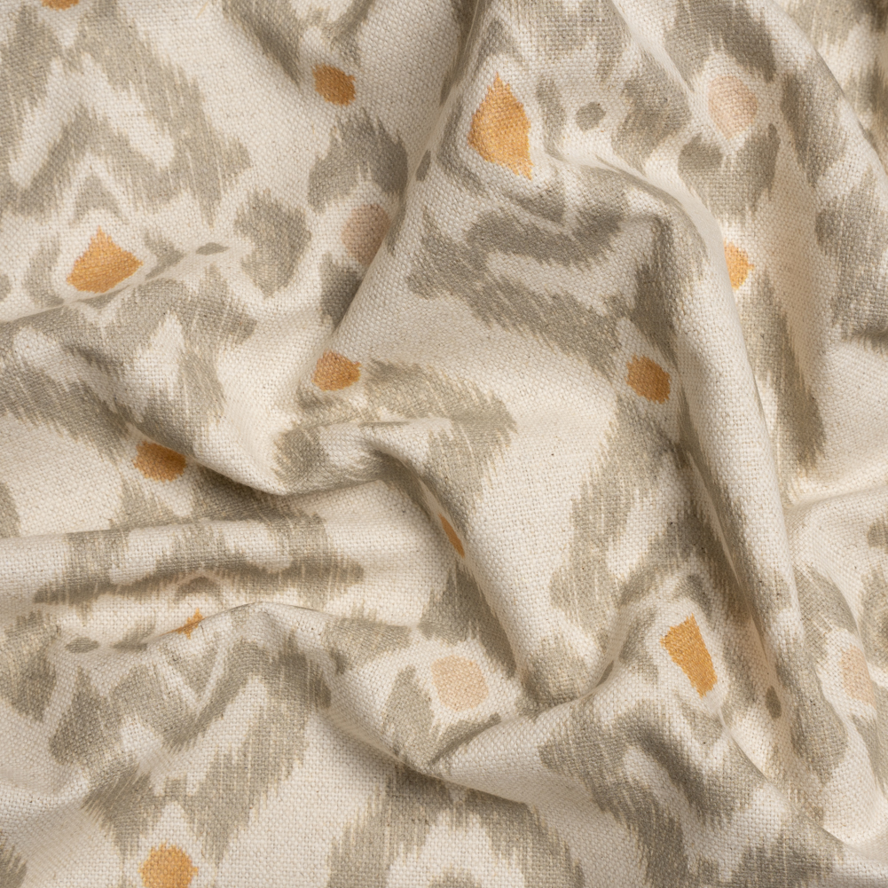 Cotton and Linen Canvas Print – Terracotta Ikat Geometries – British Imported Cotton and Linen Canvas Print – Terracotta Ikat Geometries – British Imported