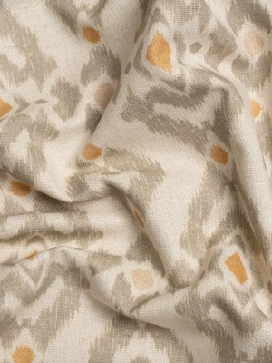 Cotton and Linen Canvas Print – Terracotta Ikat Geometries – British Imported Cotton and Linen Canvas Print – Terracotta Ikat Geometries – British Imported