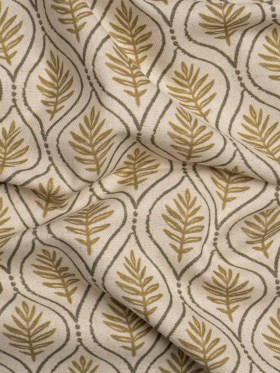 Cotton and Linen Canvas Print – Gold Leaf Motif – British Imported Cotton and Linen Canvas Print – Gold Leaf Motif – British Imported