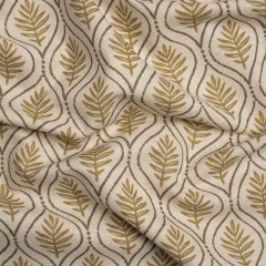 Cotton and Linen Canvas Print – Gold Leaf Motif – British Imported Cotton and Linen Canvas Print – Gold Leaf Motif – British Imported