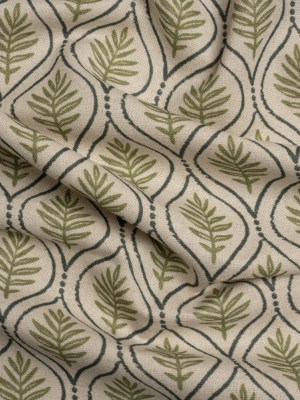 Cotton and Linen Canvas Print – Olive Leaf Motif – British Imported Cotton and Linen Canvas Print – Olive Leaf Motif – British Imported