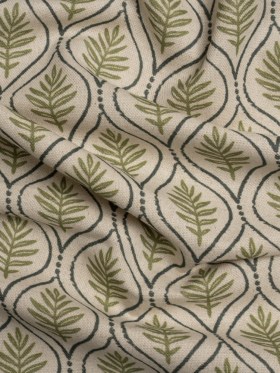 Cotton and Linen Canvas Print – Olive Leaf Motif – British Imported Cotton and Linen Canvas Print – Olive Leaf Motif – British Imported