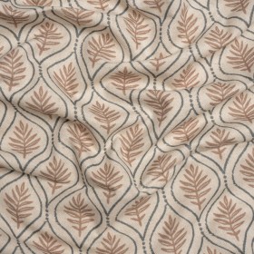 Cotton and Linen Canvas Print – Rose Leaf Motif – British Imported Cotton and Linen Canvas Print – Rose Leaf Motif – British Imported