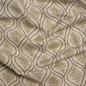 Cotton and Linen Canvas Print – Sand Leaf Motif – British Imported Cotton and Linen Canvas Print – Sand Leaf Motif – British Imported