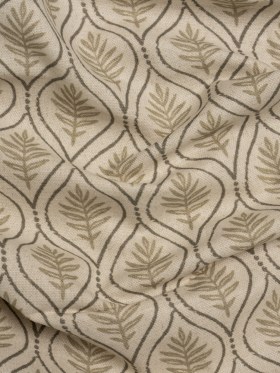 Cotton and Linen Canvas Print – Sand Leaf Motif – British Imported Cotton and Linen Canvas Print – Sand Leaf Motif – British Imported