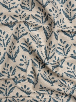 Cotton and Linen Canvas Print – Midnight Simple Flowers – British Imported Cotton and Linen Canvas Print – Midnight Simple Flowers – British Imported