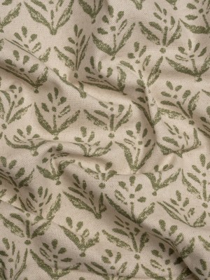 Cotton and Linen Canvas Print – Olive Simple Flowers – British Imported Cotton and Linen Canvas Print – Olive Simple Flowers – British Imported