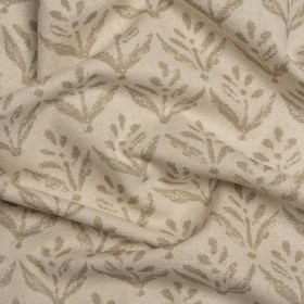 Cotton and Linen Canvas Print – Sand Simple Flowers – British Imported Cotton and Linen Canvas Print – Sand Simple Flowers – British Imported