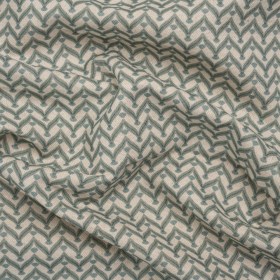 Cotton and Linen Canvas Print – Aegean Leafy Chevrons – British Imported Cotton and Linen Canvas Print – Aegean Leafy Chevrons – British Imported