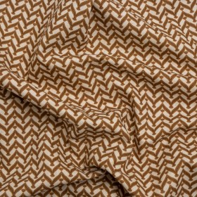 Cotton and Linen Canvas Print – Bronze Leafy Chevrons – British Imported Cotton and Linen Canvas Print – Bronze Leafy Chevrons – British Imported