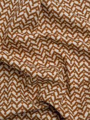 Cotton and Linen Canvas Print – Bronze Leafy Chevrons – British Imported Cotton and Linen Canvas Print – Bronze Leafy Chevrons – British Imported