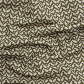 Cotton and Linen Canvas Print – Olive Leafy Chevrons – British Imported Cotton and Linen Canvas Print – Olive Leafy Chevrons – British Imported